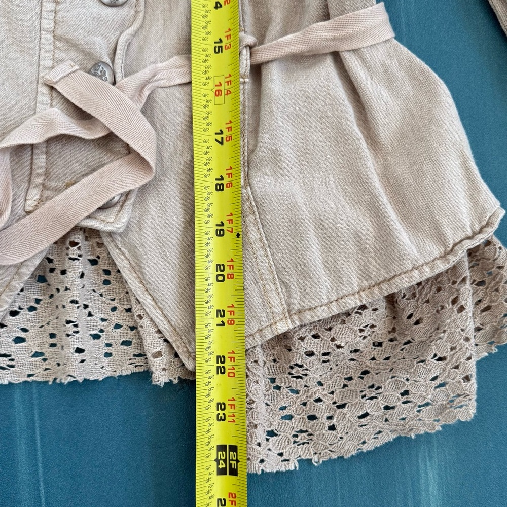 Free People Emilia Jacket Lace Trim Tie-Waist - Picture 9 of 11